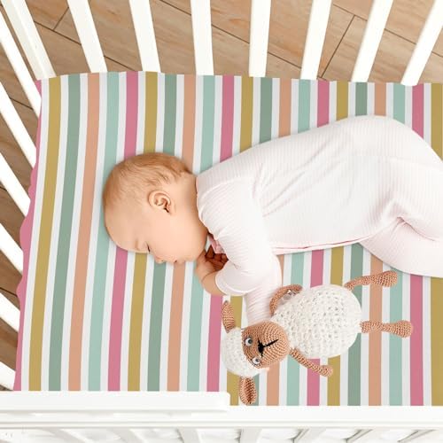 KICPOAY Multicoloured Crib Sheets for Baby Toddler