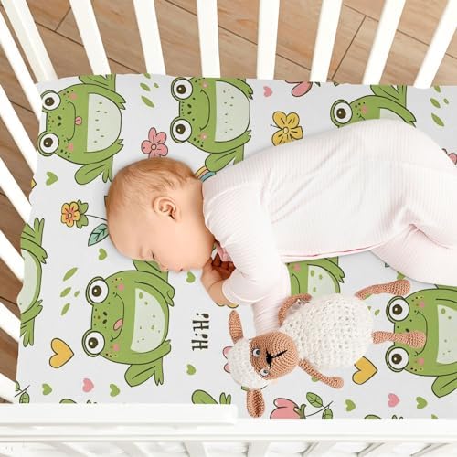 Cute Frog Crib Sheets for Girls and Boys 39x27 Inch