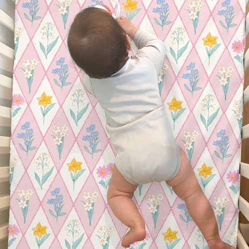 Boho Floral Crib Sheets 28x52 Universal Fit