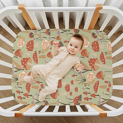 SHJI Baby Crib Sheet Mushroom Garden 52x28in