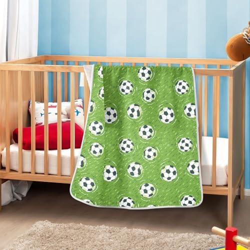 Sanluoli Toddler Blanket Green Field Football 30x40in