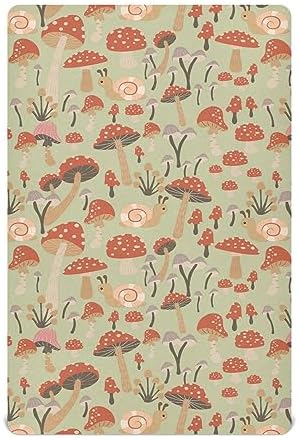 SHJI Baby Crib Sheet Mushroom Garden 52x28in