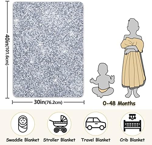 Emelivor Silver Glitter Baby Blanket for All Seasons