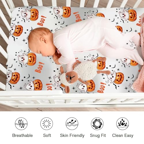 Cute Halloween Crib Sheet 52x28 Inch Fitted Baby Sheet