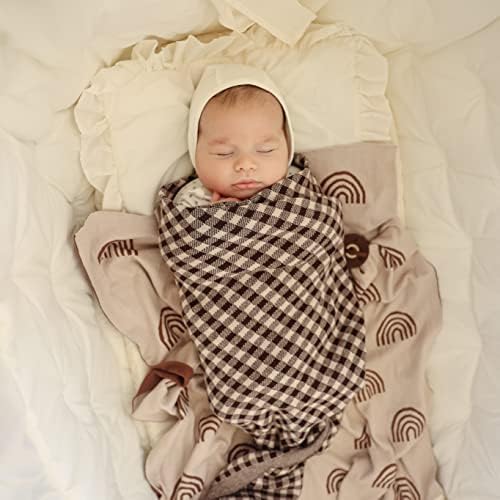 Bleu La La Plaid Baby Blanket - Mocha 100 Soft Cotton