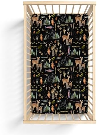 ZoUbqchY Baby Crib Sheets Deer Fish Animal 52x28 Inch Fitted Mattress Cover
