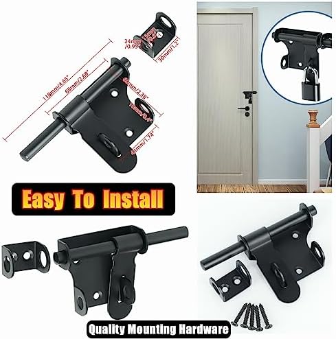 Alise 4 Inch Black Stainless Steel Gate Latch
