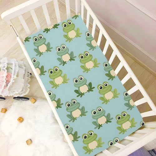 ALAZA Frog Green Forest Green Crib Sheets for Boys and Girls