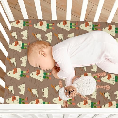 Gbjiemia Blanket Ghosts Crib Sheets for Neutral Bassinet