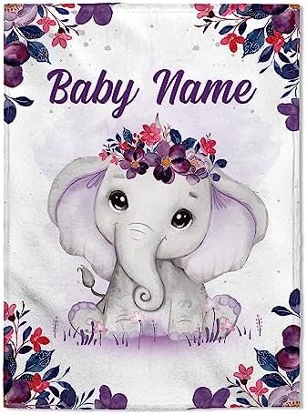 FLOCHIL Personalized Baby Blanket with Name for Girls 1