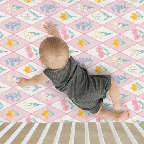 Wildflower Floral Patchwork Crib Sheets 28x52