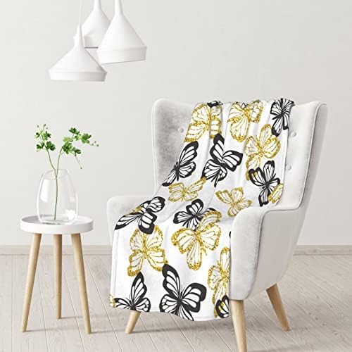 Xisover Golden Glitter Butterflies Swaddle Blanket