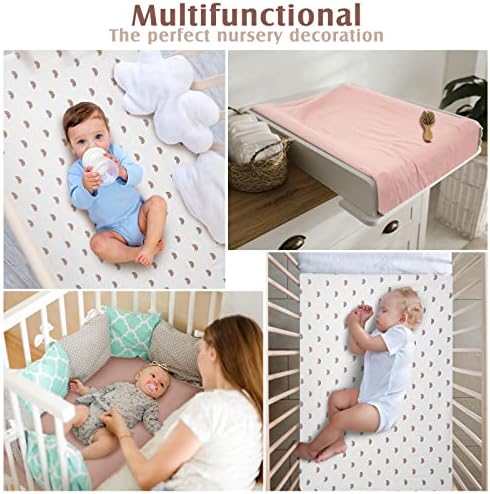 Newwiee 3 Pcs Muslin Crib Sheets 24 x 38 Cotton Fitted Baby Bedding