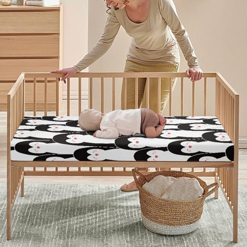 Winpema Penguin Cartoon Crib Sheet 28x52