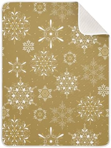 KICPOAY Brown Snowflake Swaddle Blanket for Newborn