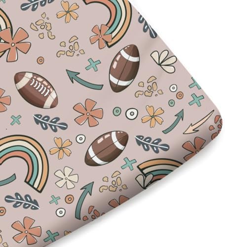KASTLEE Rainbow Floral Crib Sheets for Boys 52x28 1