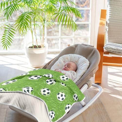 Sanluoli Toddler Blanket Green Field Football 30x40in