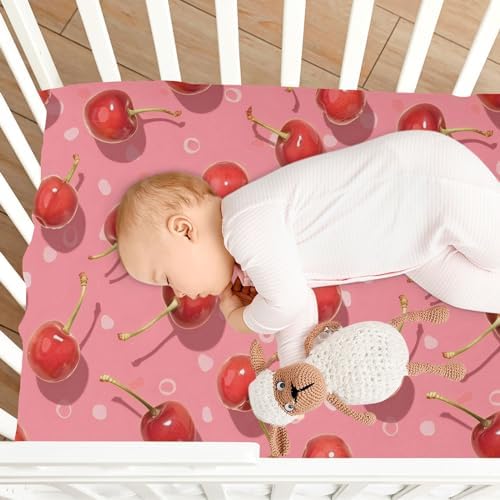 ALAZA Fresh Cherries Crib Sheets for Girls and Boys 1