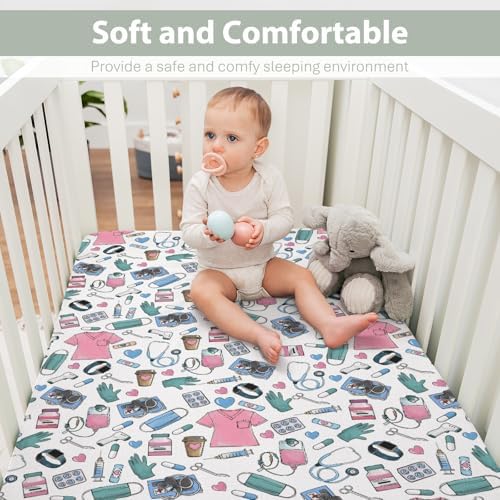 Soft Stretchy Pink Crib Sheets for Baby and Toddler