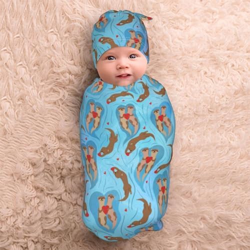 MEIMLY Preemie Swaddle Blanket with Hat Set