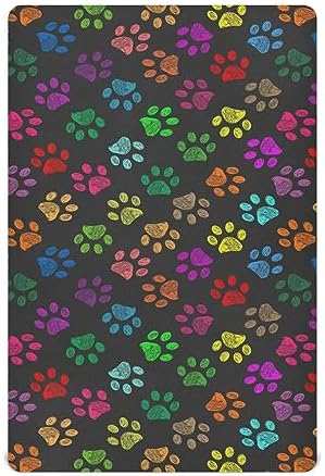 SHJI Baby Crib Sheet with Paw Prints Design 52x28in