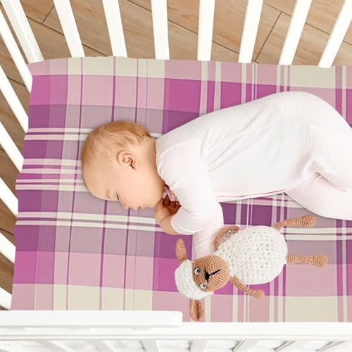 KICPOAY Checkered Tartan Plaid Crib Sheets