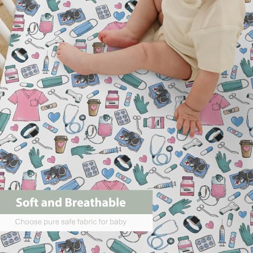 Soft Stretchy Pink Crib Sheets for Baby and Toddler