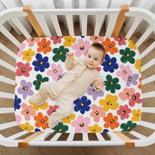 MNSRUU Crib Sheets for Boys Girls Soft Breathable Fitted Bassinet Playard Bedding