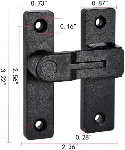 INIRET 2 Packs 180 Degree Flip Latch with Matte Black Finish