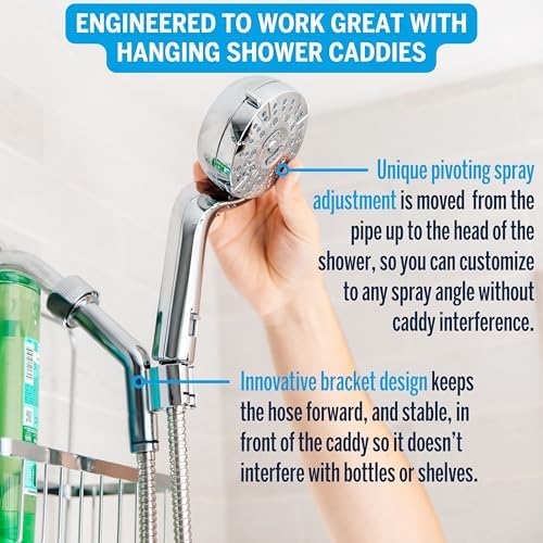 Waterpik Caddy Buddy Handheld Shower Head with High Pressure and 5 Modes