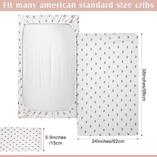 Newwiee 3 Pcs Muslin Crib Sheets 24 x 38 Cotton Fitted Baby Bedding