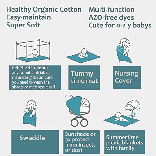 Daxue 100 Natural Cotton Swaddling Blankets - 43x43 Inch Breathable Muslin Wrap
