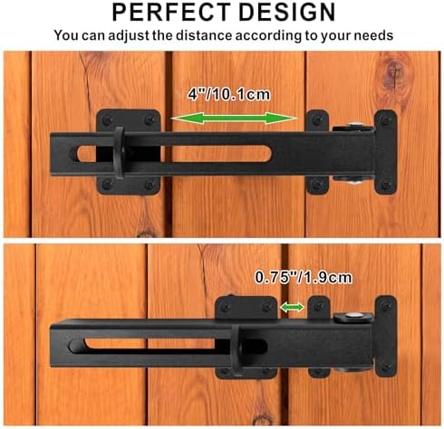 KSWLOR Flip Gate Latch Lock with Padlock Hole