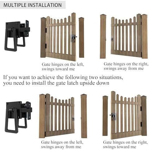 JUBEST Heavy Duty Anti-Sag Gate Kit with Double Side Gate Latch