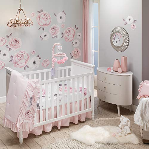 Lambs Ivy Floral Garden Watercolor Crib Sheet