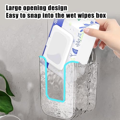 Kitchen Wipes Storage Box Wall Mounted Tissue Holder Non-Slip Refillable Container