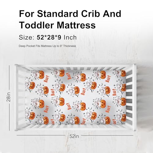 Cute Halloween Crib Sheet 52x28 Inch Fitted Baby Sheet