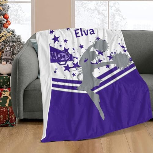 Custom Blanket with Name Cheer Star Purple Swaddling Blanket 30x40inch