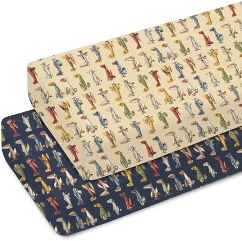 Vintage Airplane Crib Sheets 2 Pack - Soft Fitted for Boy Girl