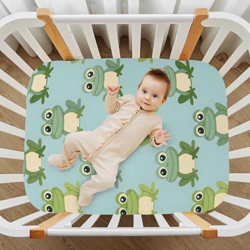 ALAZA Frog Green Forest Green Crib Sheets for Boys and Girls