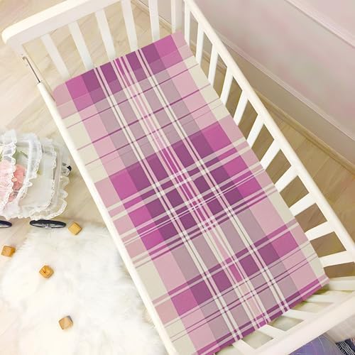 KICPOAY Checkered Tartan Plaid Crib Sheets