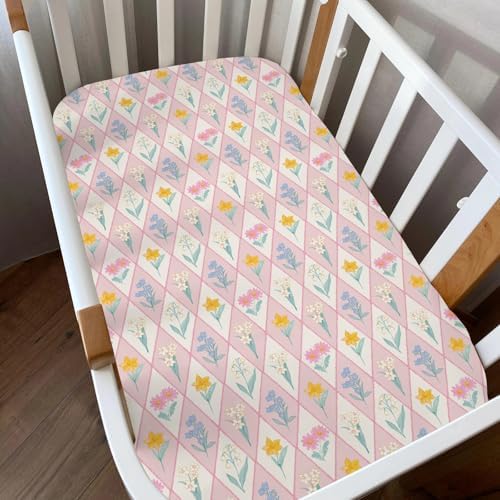 Boho Floral Crib Sheets 28x52 Universal Fit