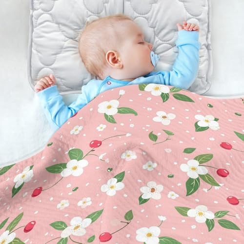 Sanluoli Soft Baby Blanket 30x40in Peach Fresh Crushed Flower