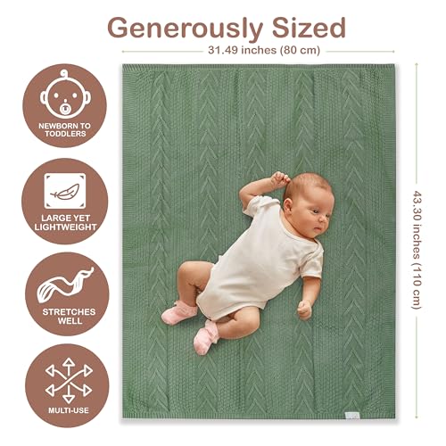 Organic Cotton Baby Blanket - Soft Breathable for Newborns