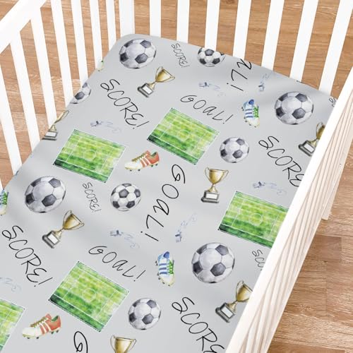 KASTLEE Soccer Crib Sheets for Boy Girl 52x28
