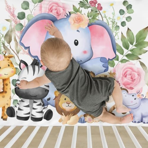ZoUbqchY Jungle Safari Crib Sheets for Boy Girl 52x28