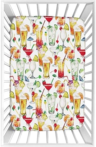 XISUNYA Tropic Cocktails Crib Sheet Set 28x52