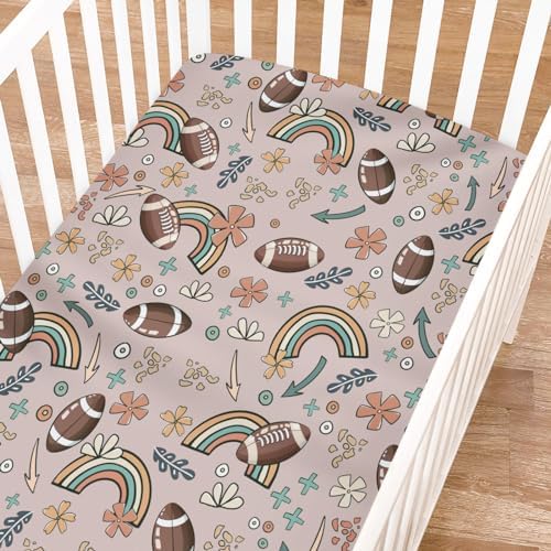 KASTLEE Rainbow Floral Crib Sheets for Boys 52x28 1