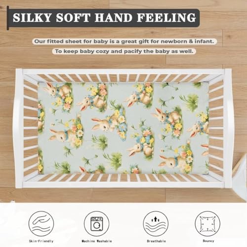 Zanxiantu Cute Rabbit Crib Sheets for Baby Bed