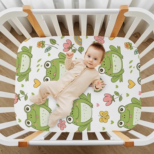 Cute Frog Crib Sheets for Girls and Boys 39x27 Inch